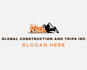 Mountain Excavator Construction Logo