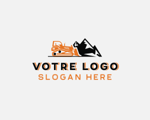 Mountain Excavator Construction Logo