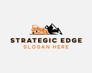 Digger - Mountain Excavator Construction logo design