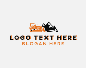 Digger - Mountain Excavator Construction logo design