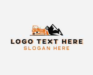 Mountain Excavator Construction Logo