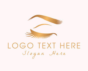 Pretty - Pretty Golden Eyelashes logo design