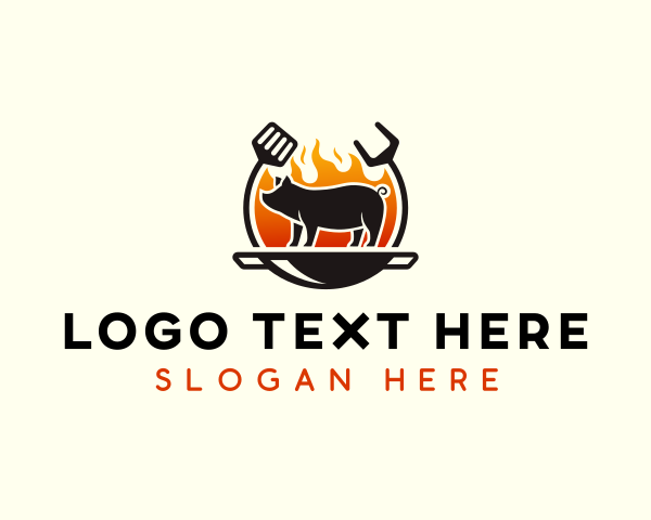 Dining - Grill Pork Barbecue logo design