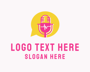 Voice Acting - Microphone Speech Audio logo design