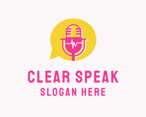 Microphone Speech Audio logo design