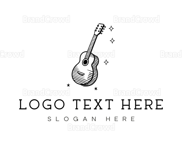 Guitar Music Line Art Logo