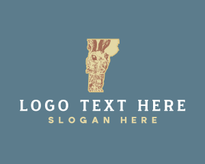 State Animal - Vermont Cottontail Rabbit logo design