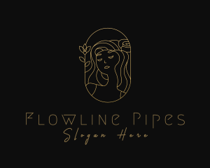 Woman Flower Spa logo design