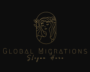 Woman Flower Spa logo design