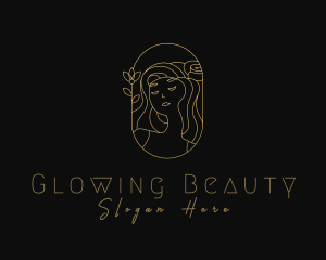 Aesthetician - Woman Flower Spa logo design