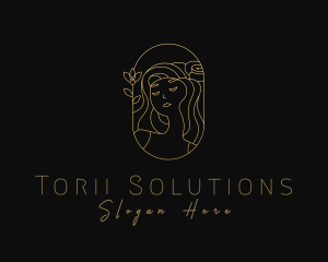 Woman Flower Spa logo design