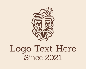 Face - Aztec Mountain Face logo design