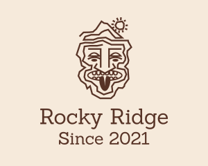 Rocky - Aztec Mountain Face logo design