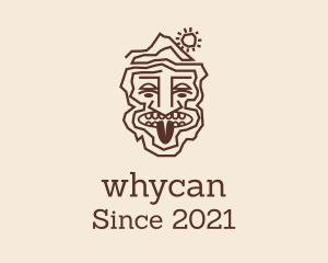 Historian - Aztec Mountain Face logo design