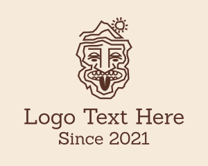 Temple - Aztec Mountain Face logo design