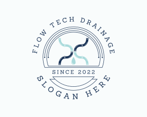 Drainage - Droplet Drainage Pipe logo design