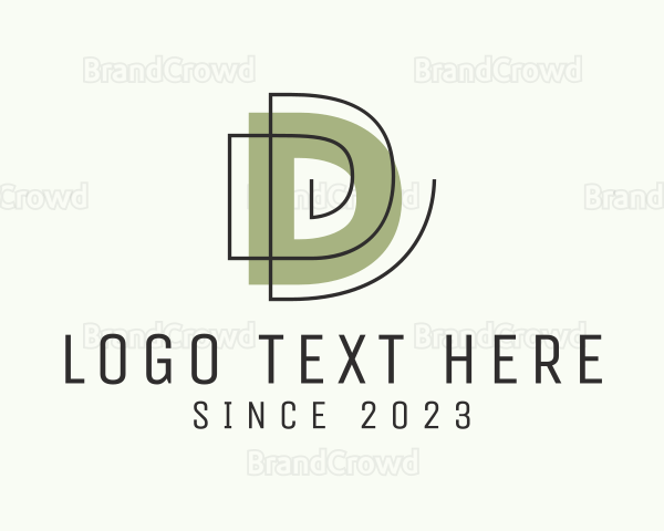 Monoline Offset Letter D Logo