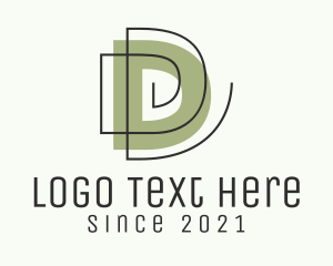 Media Agency - Monoline Offset Letter D logo design