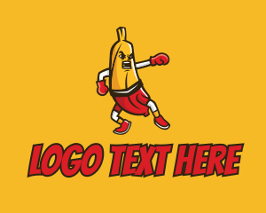 Supermarket - Boxing Banana Cartoon logo design