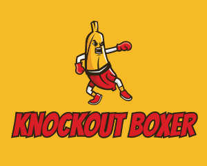 Boxer - Boxing Banana Cartoon logo design