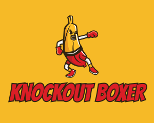 Boxing Banana Cartoon logo design