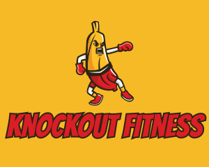 Boxing Banana Cartoon logo design