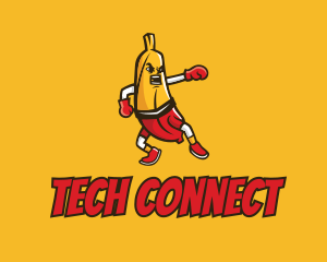 Grocer - Boxing Banana Cartoon logo design