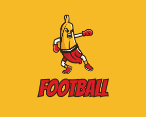 Boxing Gloves - Boxing Banana Cartoon logo design