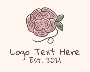 Knitter - Flower Yarn Knitwork logo design