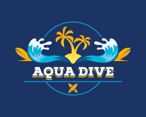 Diving - Wave Surfing Resort logo design