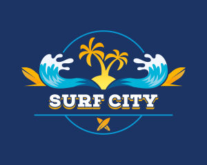 Wave Surfing Resort   logo design