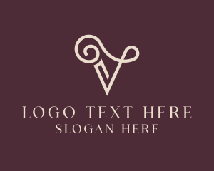 Fashion Designer - Elegant Letter V logo design