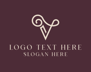 Hairdresser - Elegant Letter V logo design