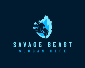 Flame Dragon Beast logo design