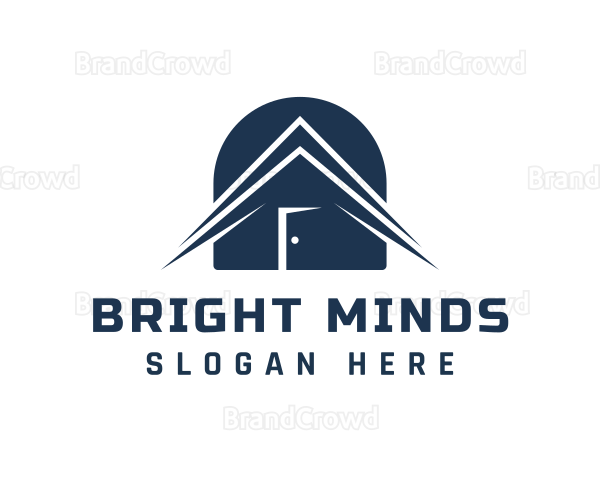 Blue Real Estate Roofing Logo