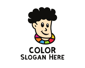 Colorful - Happy Painter Boy logo design