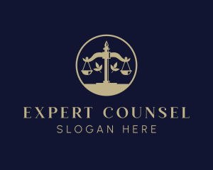 Counsel - Justice Scale Law logo design