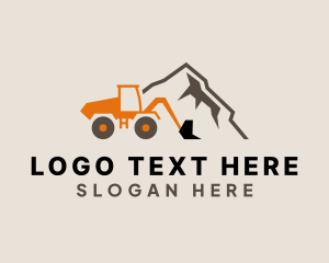 Construction Worker - Wheel Loader Contractor logo design