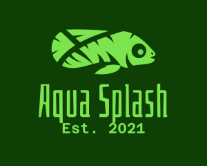 Green Tropical Fish logo design