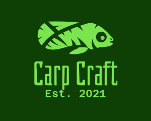 Carp - Green Tropical Fish logo design