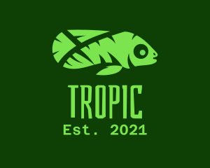 Green Tropical Fish logo design