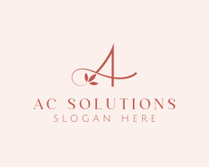 Flower Spa Letter A logo design