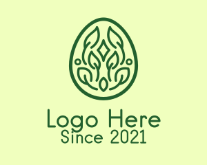 Eco Friendly - Green Organic Egg logo design