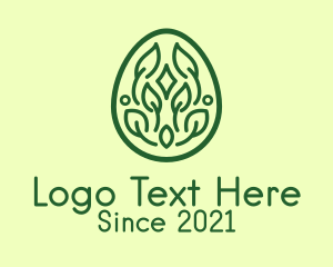 Vegan - Green Organic Egg logo design