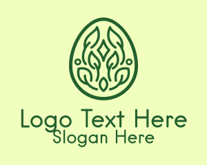 Green Organic Egg  Logo