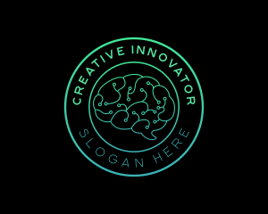 Brain Data Circuit Innovations logo design