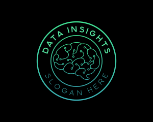 Brain Data Circuit Innovations logo design