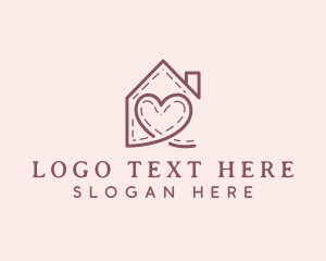 Love - Heart House Love logo design