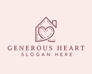 Heart House Love logo design