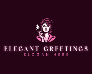 Elegant Woman Smoking logo design